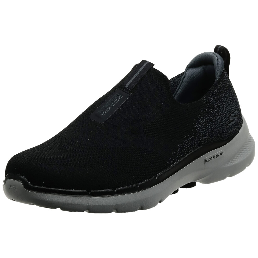 Skechers Men's Gowalk 6-Stretch Fit Slip-On Athletic Performance Walking Shoe Black/Grey 10.5
