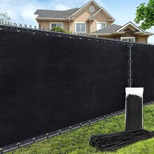 AofeiGa Sichtschutz f r Z une, 180 g/m , 1,5 x 1,5 m, strapazierf hig, Zaunabdeckung f r Garten, Mauer, Hinterhof, Schwarz