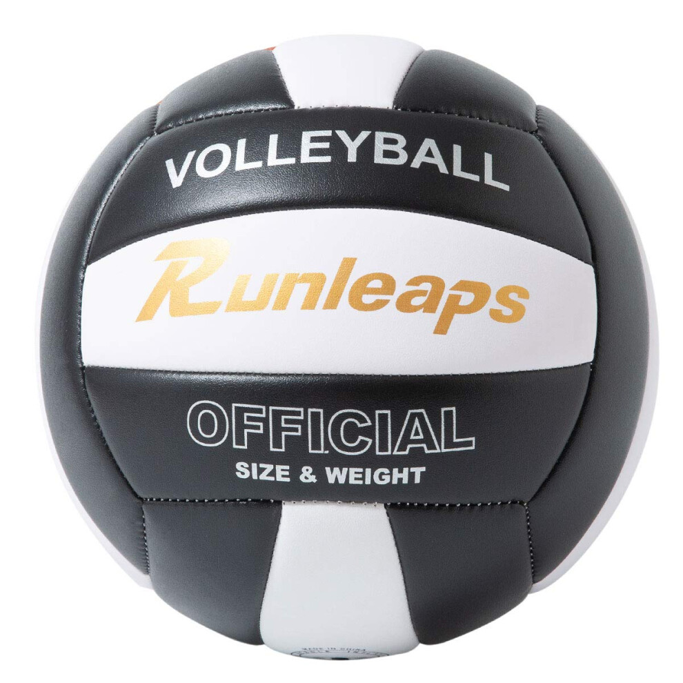 Runleaps Volleyball Waterproof Indoor Outdoor Volleyball for Beach game gym Training Official Size 5 BlackWhite-image-OPC-PFKVS97-NEW