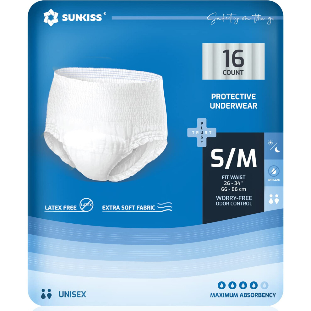 Sunkiss Trustplus Incontinence And Postpartum Underwear For Men And Women Disposable Protective Underwear With Overnight Absorbency Leak Protection