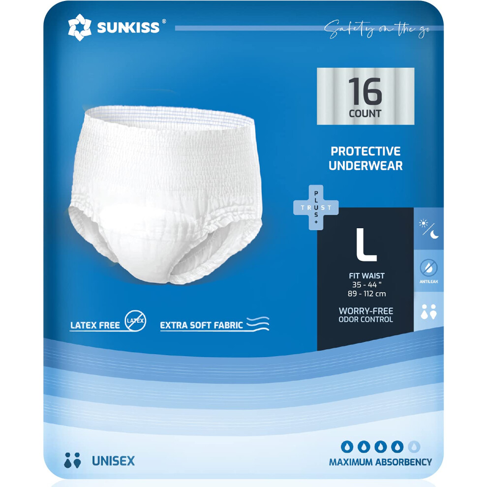 Sunkiss Trustplus Incontinence And Postpartum Underwear For Men And Women Disposable Protective Underwear With Overnight Absorbency Leak Protection