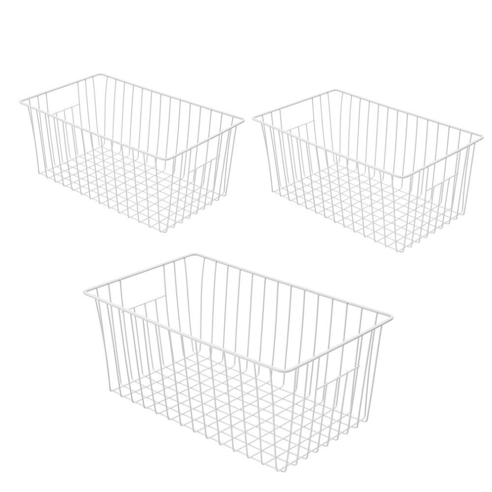 Yzbros 16Inch Freezer Wire Storage Organizer Baskets Household Refrigerator Bins With Built-In Handles For Cabinet Pantry Closet Bedroom