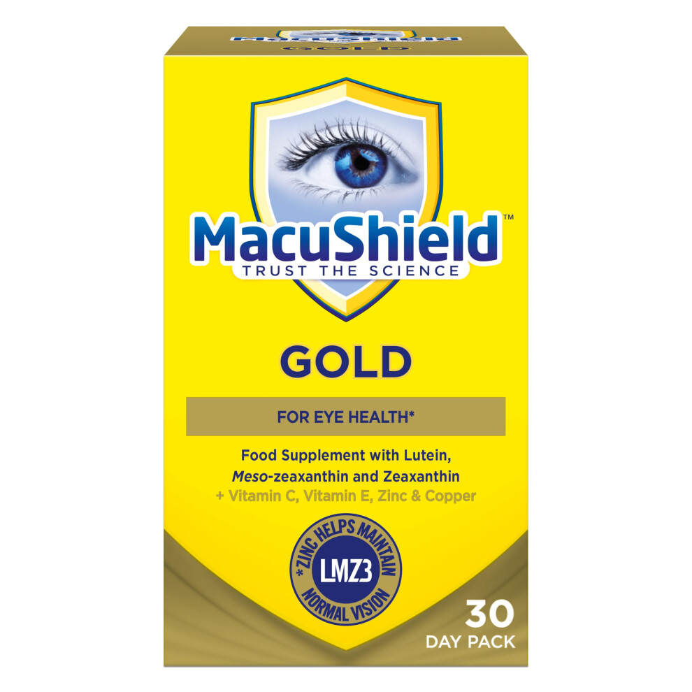 Macushield – 30 Day Pack, Eye Health Supplement With Lutein, Zeaxanthin And Meso-Zeaxanthin, As Well As Zinc Which Helps Support Normal Vision Gold