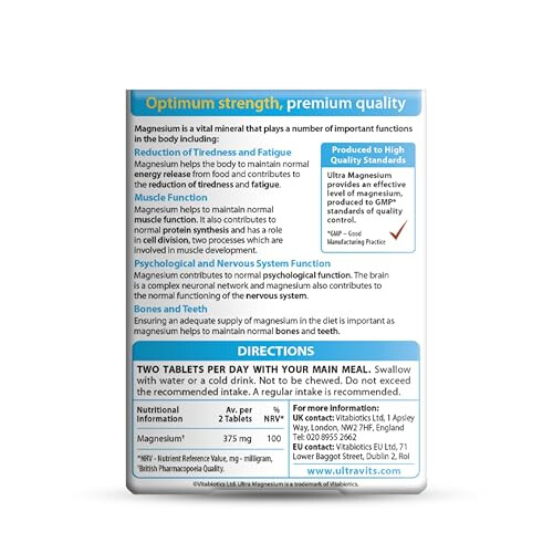 Magnesium Supplement Tablets, By Vitabiotics Ultra 1