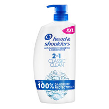 Head & Shoulders Classic Clean 2in1 Anti Dandruff Shampoo, 1000ml. Up to 100% Flake Proven. For Any Hair and Scalp Type. For Daily use. Clean Feeling