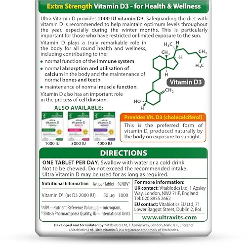 Vitamin D Tablets 2000iu, Vitabiotics Ultra 1