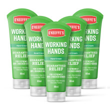 O'Keeffe's Working Hands, 80ml Tubes (5 Pack) - Hand Cream for Extremely Dry, Cracked Levels, Creates a Protective Layer & Prevents Loss
