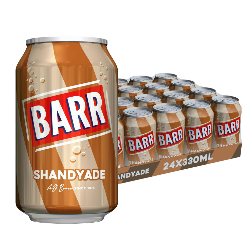 Barr Since 1875, 24 Pack Shandyade 0% Alcohol, Non-Alcoholic Flavoured Fizzy Drink Cans "Fizzingly Fun" - 24 X 330Ml Cans