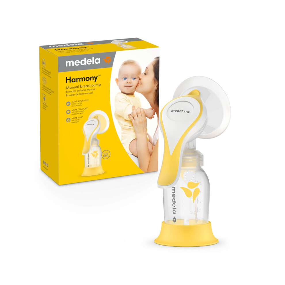 Harmony Manual Breast Pump, Compact Swiss Design With Personafit Flex Shields And Medela's 2-Phase Expression Technology Medela