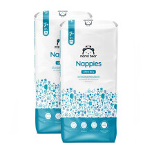 Amazon Brand - Mama Bear Ultra Dry Nappies, Size 7+ (18kg+), 100 Count (2 Packs of 50), White, Monthly Pack