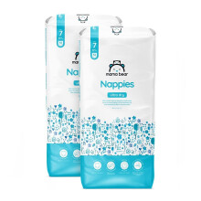 Amazon Brand - Mama Bear Ultra Dry Nappies, Size 7 (17kg+), 112 Count (2 Packs of 56), White, Monthly Pack