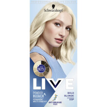 Schwarzkopf LIVE Powder Bleach Bold Blonde Permanent Colour 00P, Long Lasting Blonde Bleach up to 9 Levels of Lift, Blonde Bleach Eye Catching Results