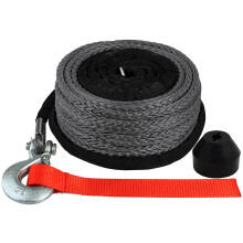 OKBA Syntetisk vinsch Rope Cable Kit 1/4 """" X 50 ' - 9500 kg Vinchlinje Rope ersttning med skyddshylsa + rep Vinchkrok + gummipropp fr 4x4 utan