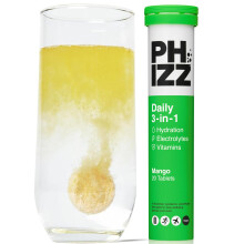 Phizz Electrolytes, Multivitamin & Hydration Tablets - 20 Effervescent Rehydration Tablets - 18 Vitamins & Minerals, Vitamin Low Calorie (Mango)