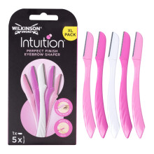WILKINSON SWORD - Intuition Eyebrow Shaper for Women Facial Hair Remover and Trimmer Exfoliating Dermaplaning Tool Pack of 5 Disposable Razors