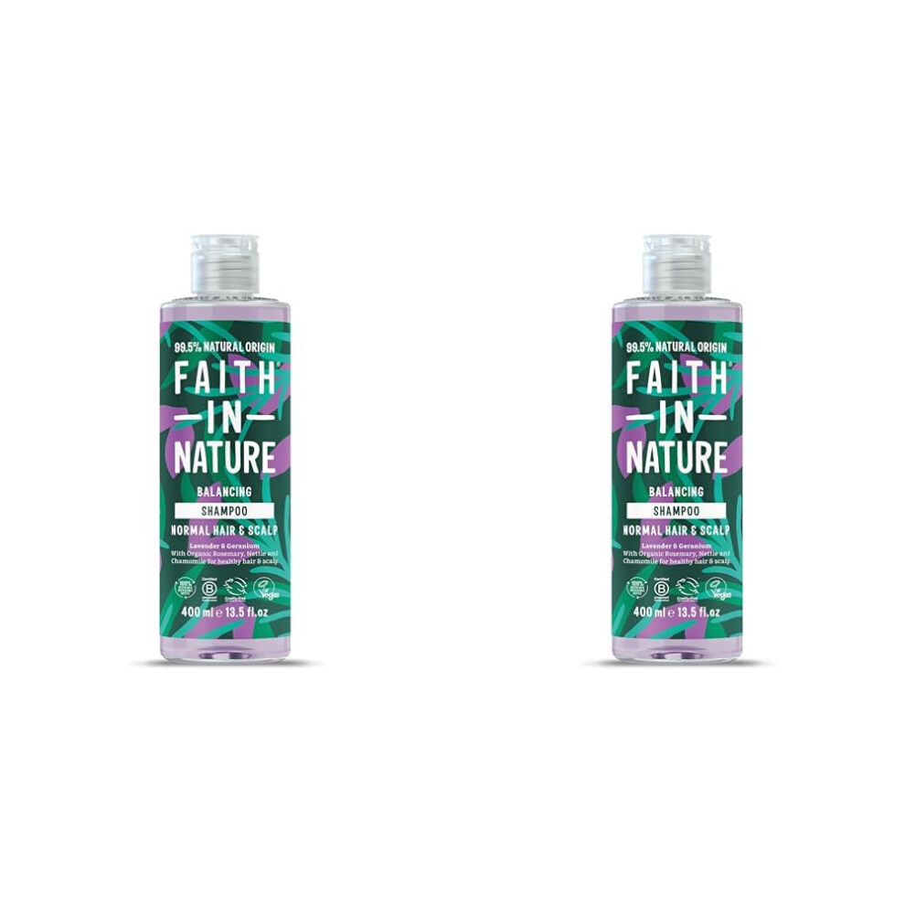 Photos - Hair Product Faith in Nature Natural Lavender & Geranium Shampoo, Balancing for Normal Hair & Scalp, Vegan & Free, No SLS, Silcones or Pa