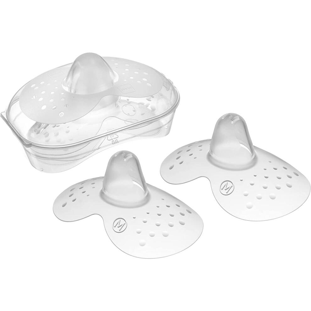 Nipple Shields Size Medium (Pack Of 2), Breast Shields With Sterilisable Travel Case, Breast Protectors To Support And Enhance Breastfeeding Mam