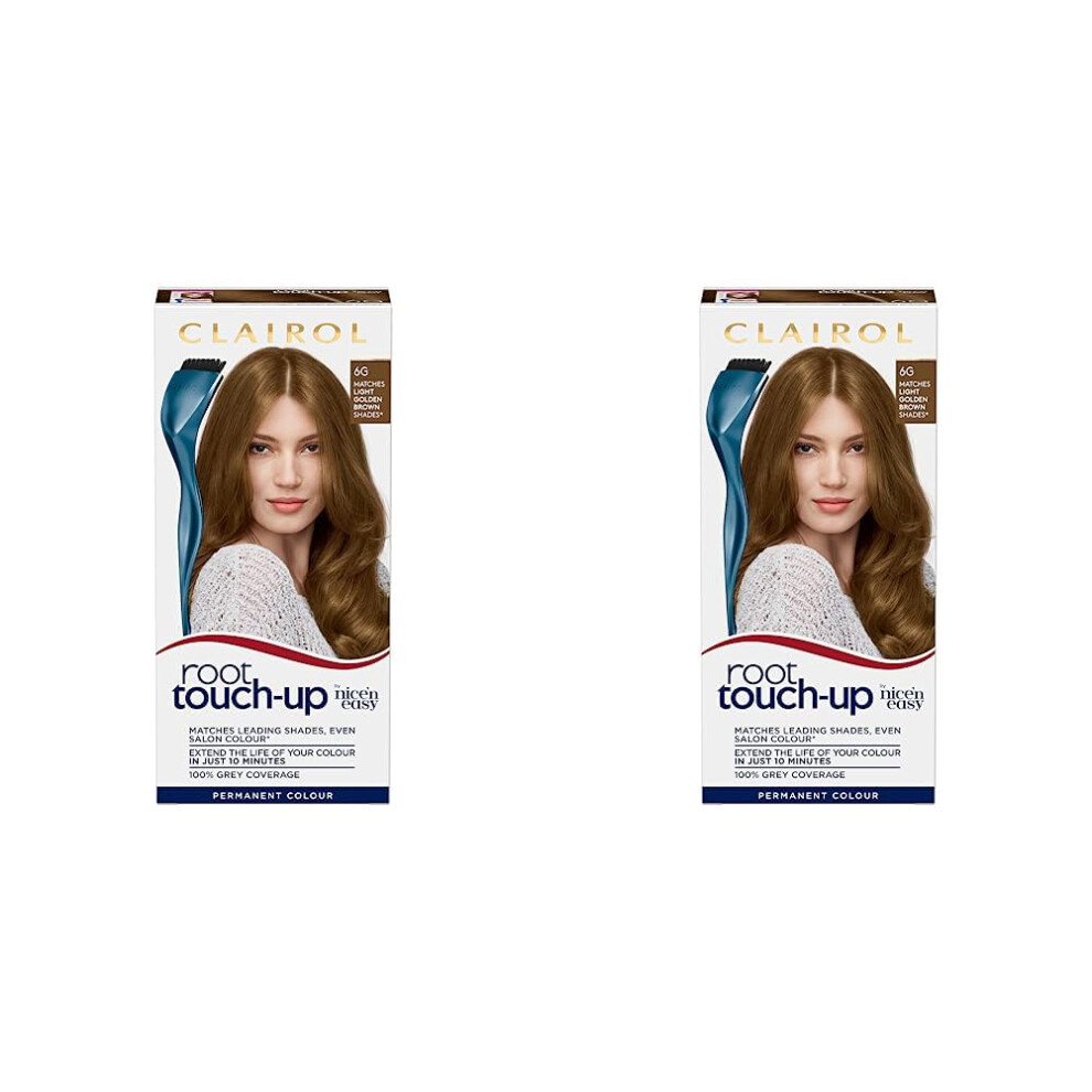 Photos - Hair Dye Clairol Root Touch-Up Permanent , 6G Light Golden Brown  (Pack of 2)