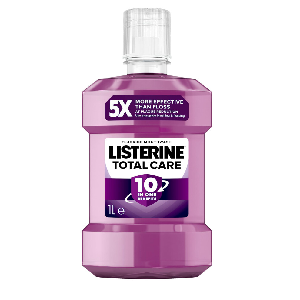 Listerine Total Care Antibacterial Mouthwash (1000ml), Caring and Cleansing Mouthwash with 10-in-1 Benefits, Mouthwash to Freshen Breath