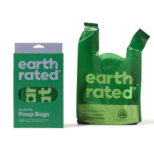 Earth Rated Dog Poo Bags with Handles, Easy Tie and Guaranteed Leakproof, Lavender Scented, 120 Handle Bags