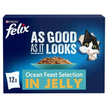 FELIX As Good As it Looks Ocean Feasts Wet Cat Food 12x85g (Pack of 4)