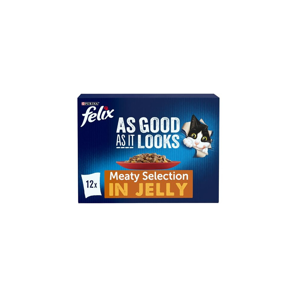 Felix As Good As It Looks Meaty Selection In Jelly Wet Cat Food 12X85g (Pack Of 4)