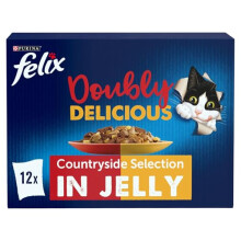 FELIX Doubly Delicious Countryside Selection in Jelly Wet Cat Food 12x85g (Pack of 4)