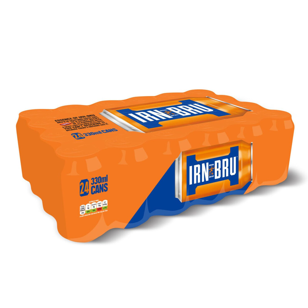 ‎Irn-Bru Irn-Bru Regular, 24 Pack Iconic Flavoured Fizzy Drinks Multipack Cans - 24 X 330Ml Cans