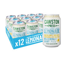 Cawston Press Sparkling Lemonade Fizzy Drink Blended With Sparkling Water, Squeezed Lemon & (330ml x 12 cans) | Gluten Free - Vegan - No Added Sugar