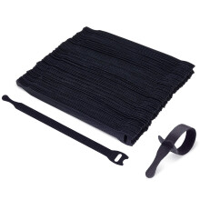 Fascette fermacavi riutilizzabili Trilancer da 100 pezzi, 8''x0.5'', sottili fascette fermacavi con gancio e anello per casa, ufficio e data cent