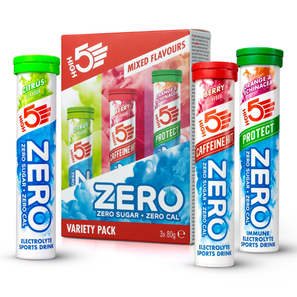 High5 Zero Electrolyte Tablets | Hydration Tablets Enhanced With Vitamin C | 0 Calories & Sugar Wellness | Variety Pack, 60 Tablets (20X, Pack Of 3)