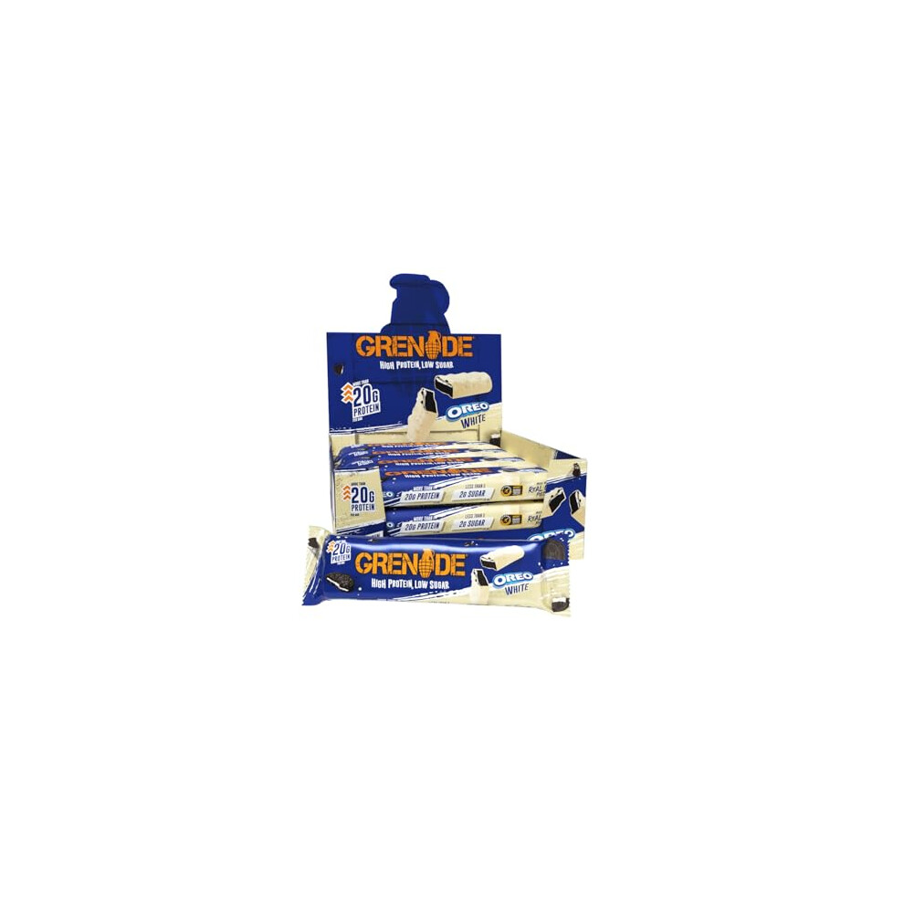 Grenade OREO White Protein Bar - High Protein, Low Sugar, 12 x 60 g