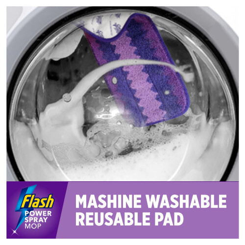 Flash Flash Power Spray Mop Washable Pad Refill, Flash Mop Refill Pads, White, 1 Refill, Flash Power Mop 2