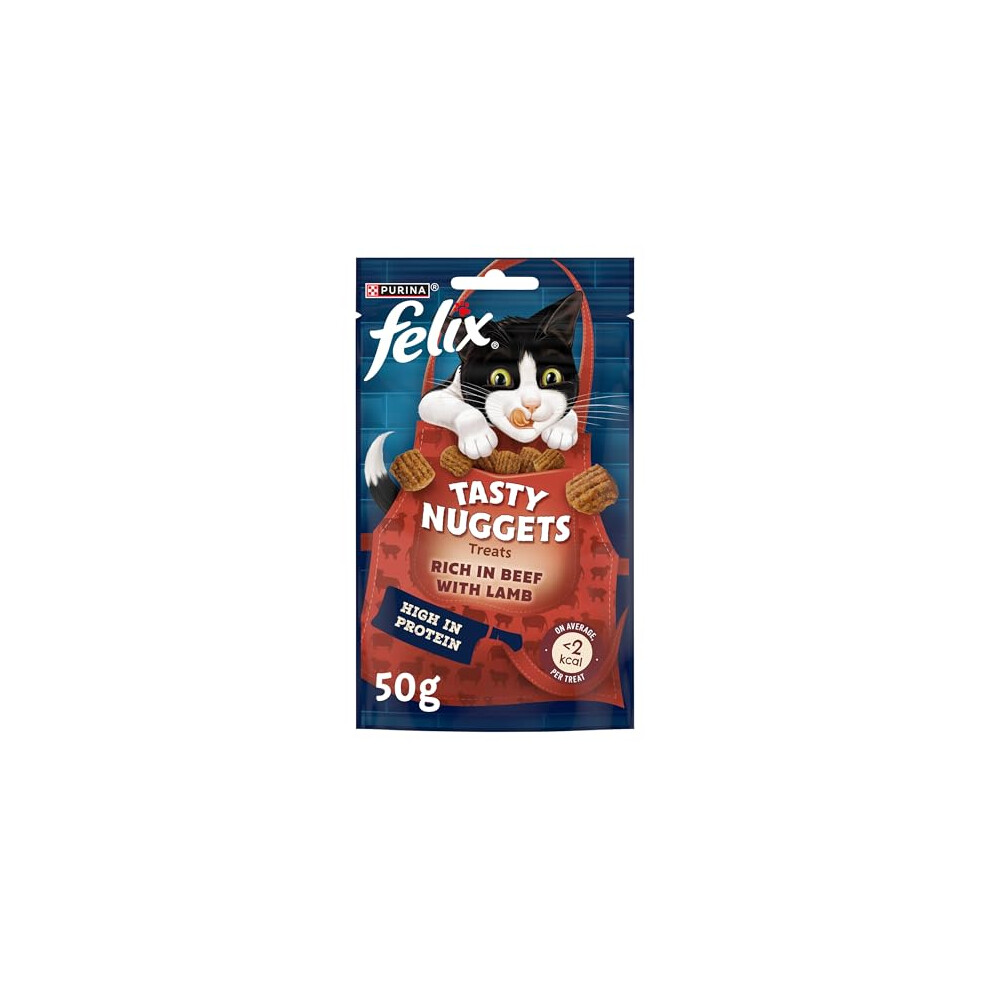 Felix Tasty Nuggets Beef & Lamb Cat Treats 50G (Pack Of 8)