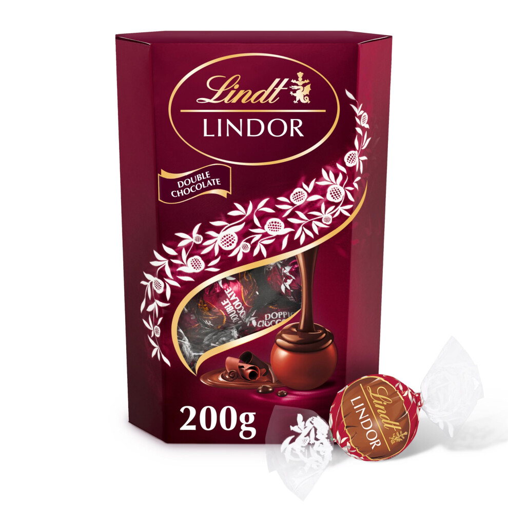 Lindt Lindor Double Chocolate Truffles Box 200g