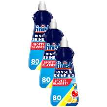 Finish | Finish Dishwasher Rinse & Shine Aid | Lemon| 400ml | For Drier Glasses and Spot Prevention (Pack of 3)