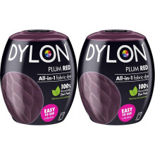DYLON Washing Machine Fabric Dye Pod for Clothes & Soft Furnishings, 350g – Plum Red (Pack of 2)