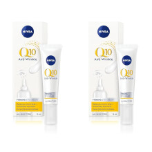 NIVEA Q10 Anti-Wrinkle Power Firming Eye Cream to Reduce Crow's Feet, Lines and Powerful Under Eye Cream to Revitalise the Eye Area (15ml) (Pack of 2)