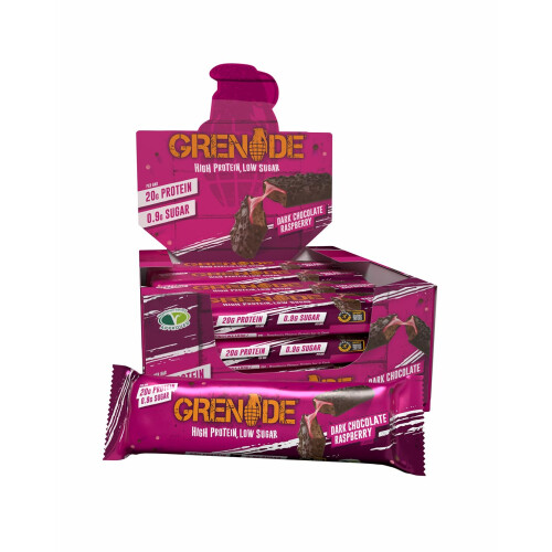Grenade Grenade High Protein, Low Sugar Bar - Dark Chocolate Raspberry, 12 x 60 g