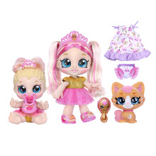 Kindi Kids Scented Sisters Pawsome Royal Family     Vorschulische 10-Zoll-Spielpuppe: Tiara Sparkles 6,5-Zoll-Baby Kindi: Teenie Tiara und Kindi Pe