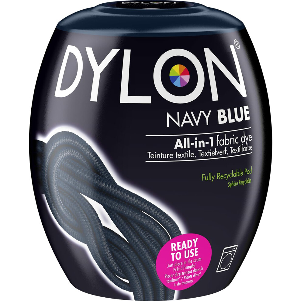 DYLON Washing Machine Fabric Dye Pod for Clothes & Soft Furnishings, Navy Blue , 350g ( Pack of 1)