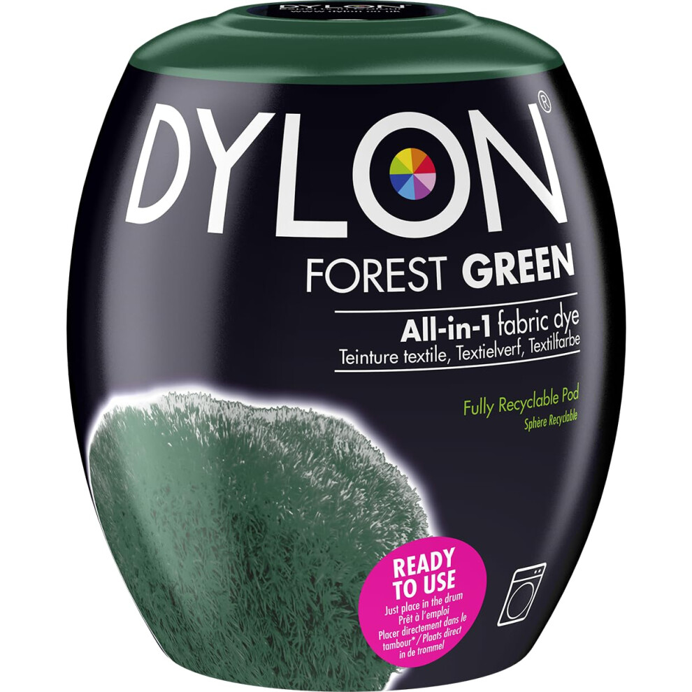 DYLON Washing Machine Fabric Dye Pod for Clothes & Soft Furnishings, 350g – Forest Green