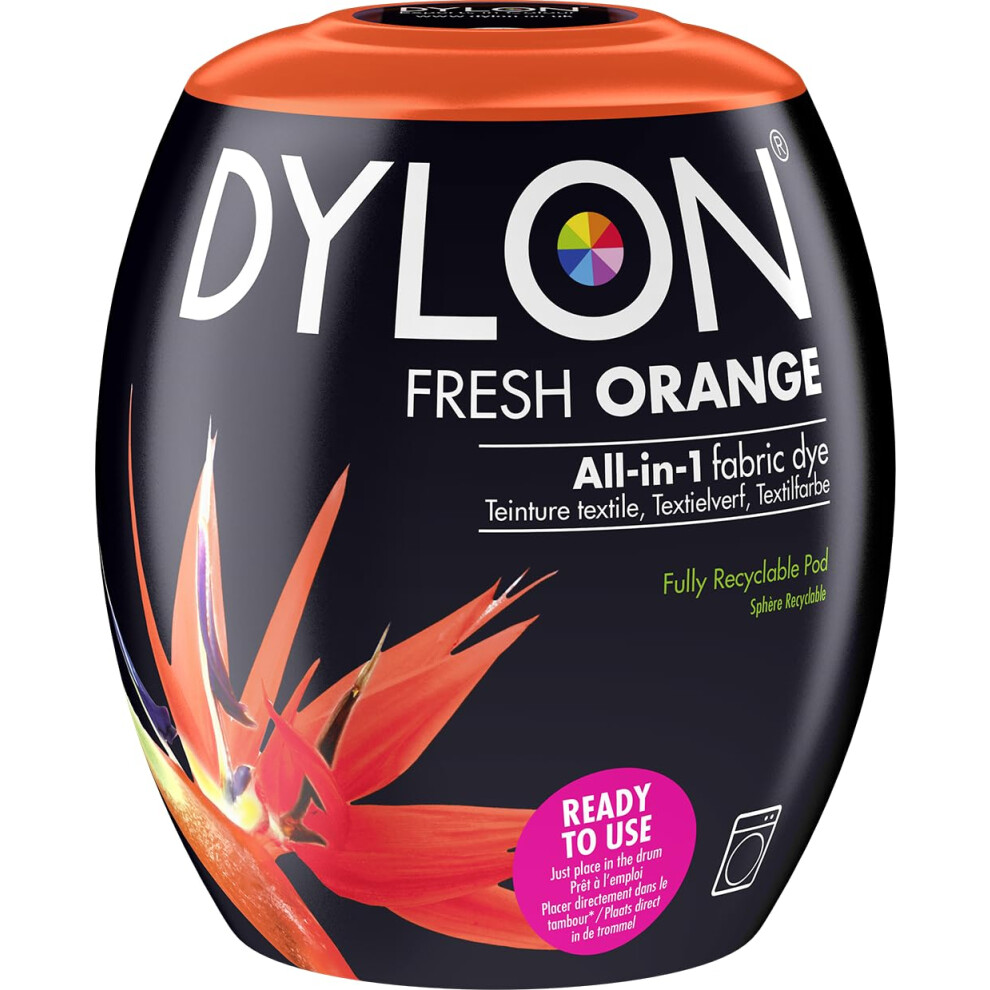 DYLON Washing Machine Fabric Dye Pod for Clothes & Soft Furnishings, Fresh Orange