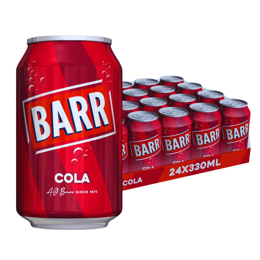 Barr Since 1875, 24 Pack Classic Cola, Low Sugar Fizzy Drink "Fizzingly Fun" - 24 X 330Ml Cans