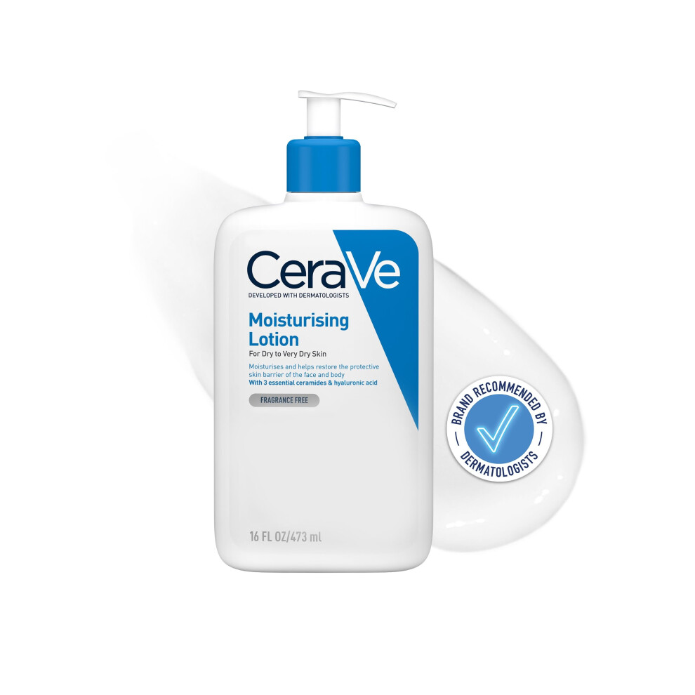 CeraVe Moisturising Lotion with Hyaluronic Acid and 3 Essential Ceramides for Dry to Very Dry Skin 473ml