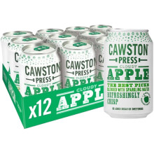 Cawston Press Sparkling Cloudy Fizzy Drink Blended With Sparkling Water and Pressed (330ml x 12 cans) Gluten Free - Vegan - No Added Sugar