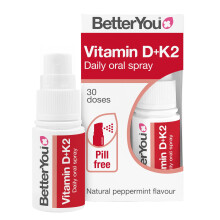 BetterYou D3000 D3 + K2 Spray 12ml - Vitamin D3 (3000 IU) + Vitamin K2 (MK7), Oral Spray