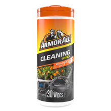 Armor All, 30 Matt Orange Cleaning Wipes,Uses Orange Oil to Cut through Dirt Suitable for Plastic Vinyl, Ideal For Car Detailing, Made in the UK
