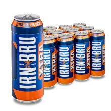IRN-BRU XTRA, 12 Pack Zero No Sugar & Low Calorie with XTRA Taste Fizzy Drink Multipack Cans - 12 x 500ml Big Cans