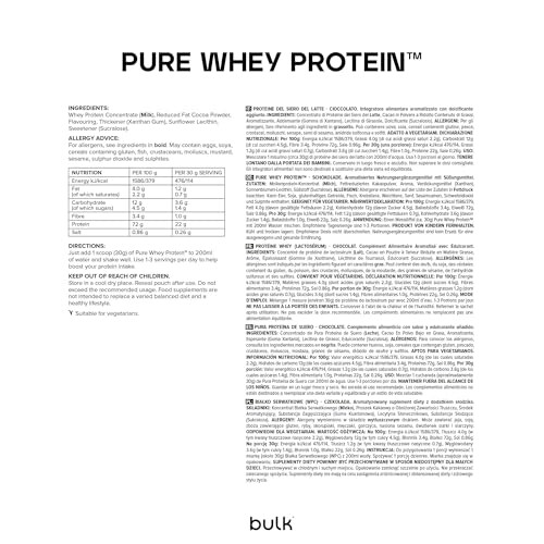 Bulk Pure Whey Protein Powder Shake, Chocolate, 1 kg, Packaging May Vary 2